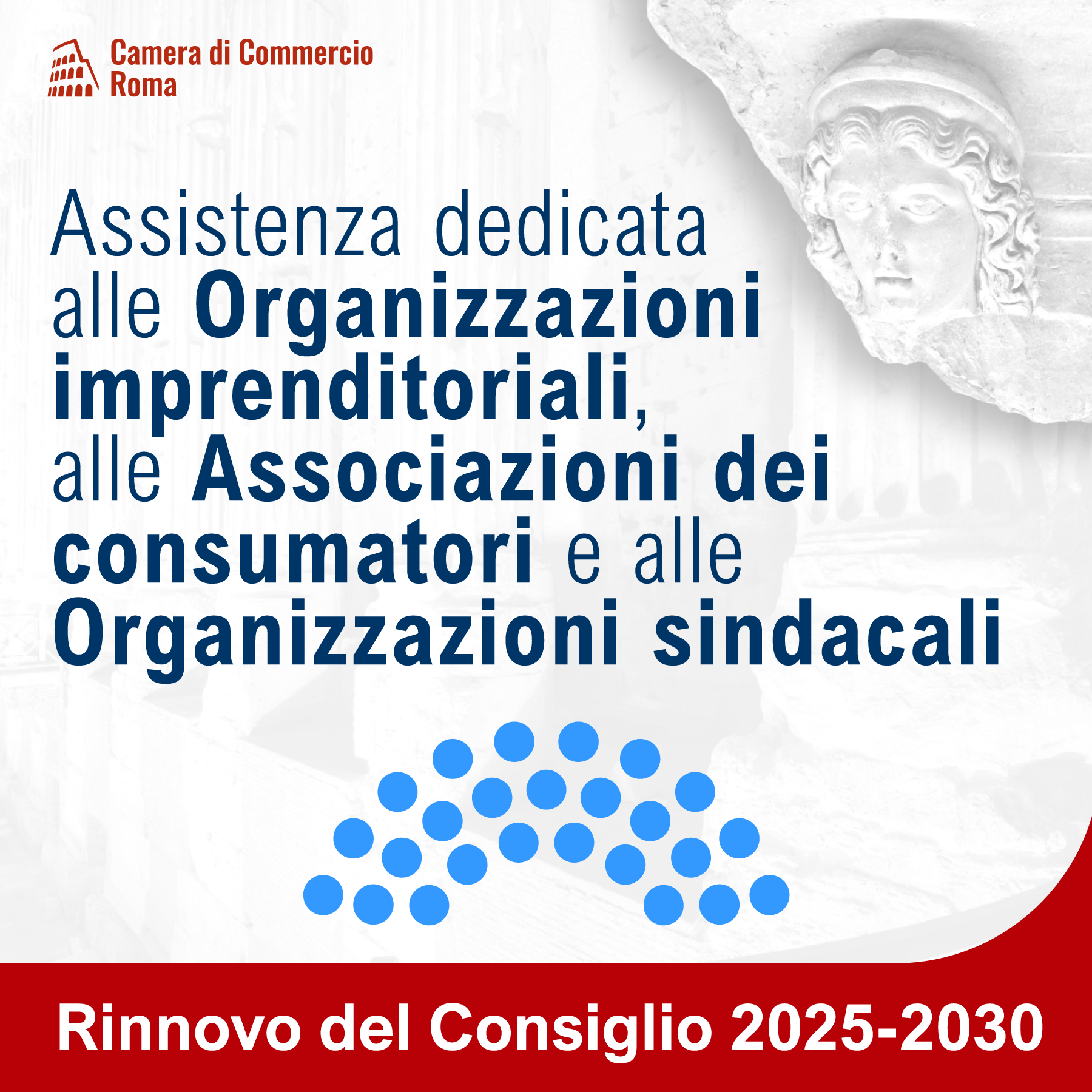 Rinnovo del Consiglio 2025-2030 - Assistenza alle Organizzazioni imprenditoriali e alle Associazioni sindacali e dei consumatori.