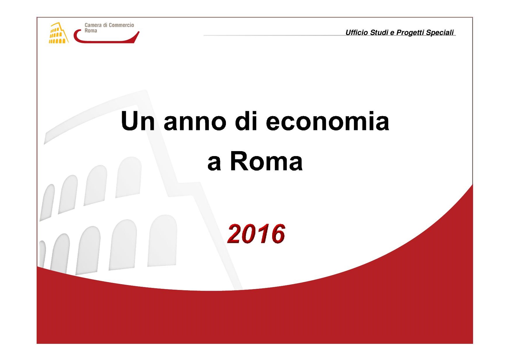 un anno di economia a Roma 2016 copertina