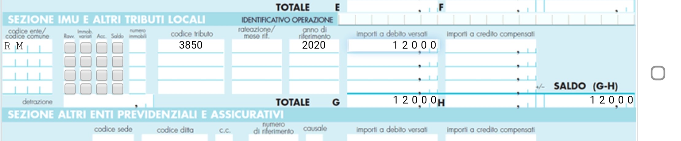 immagine f24 per diritto annuale 2020